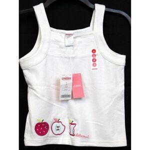 NEW 2007 Gymboree Candy Apple Tank Top sz 8 Shirt Applique Embroidery Pleated